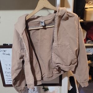 Los Angeles Apparel Tan Cropped Hoodie